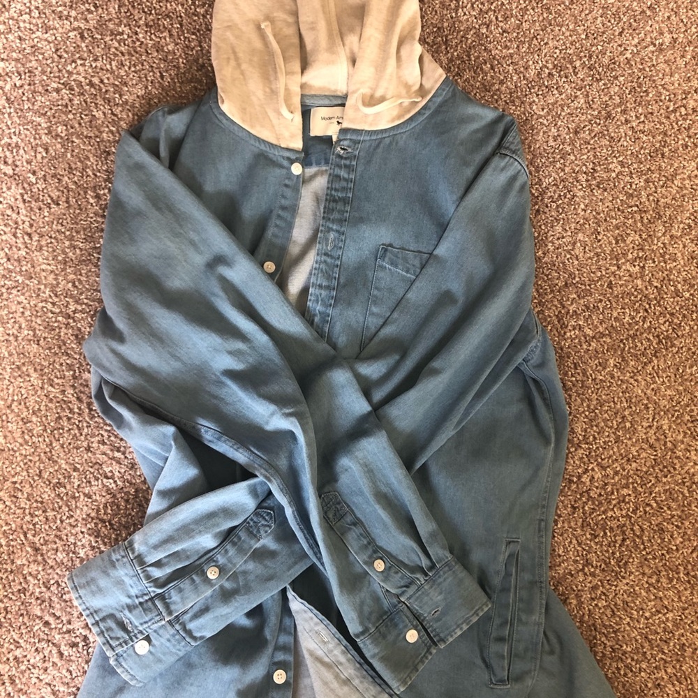 Modern amusement blue button up